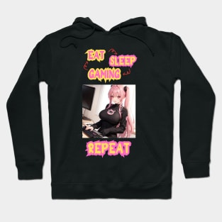 Eat Sleep Gaming Repeat Anime Girl Hoodie